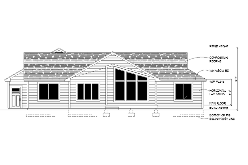 Dream House Plan - Exterior - Rear Elevation for Craftsman House Plan #112-190 - 3 bed, 2 bath