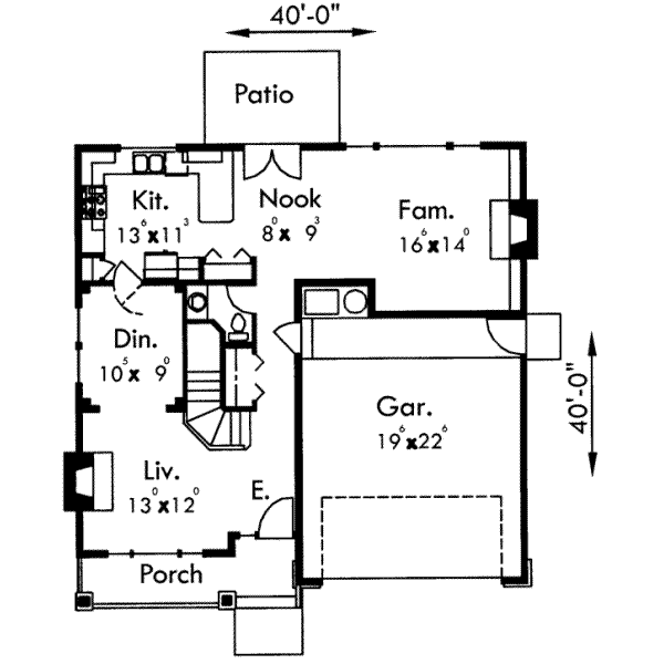 Traditional Floor Plan - Main Floor Plan #303-442