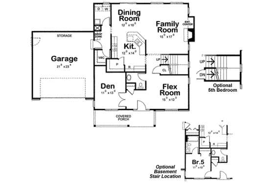 Floor Plan - Main Floor for Traditional House Plan #20-1777 - 4 bed, 4 bath
