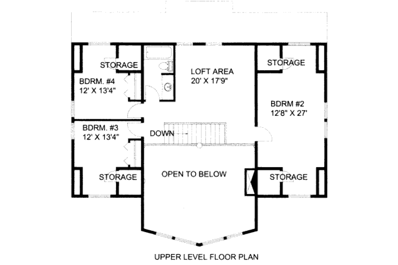 Architectural House Design - Floor Plan - Upper Floor for Craftsman House Plan #117-702 - 4 bed, 3 bath