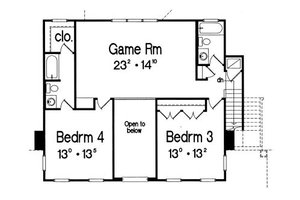 Floor Plan - Upper Floor for Southern House Plan #417-409 - 4 bed, 5 bath