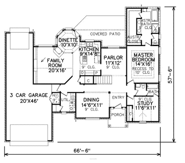 Traditional Floor Plan - Main Floor Plan #65-277