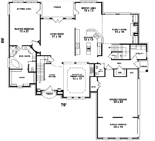 European Floor Plan - Main Floor Plan #81-613