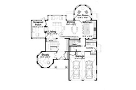 Floor Plan - Main Floor for Farmhouse House Plan #928-417 - 3 bed, 3 bath