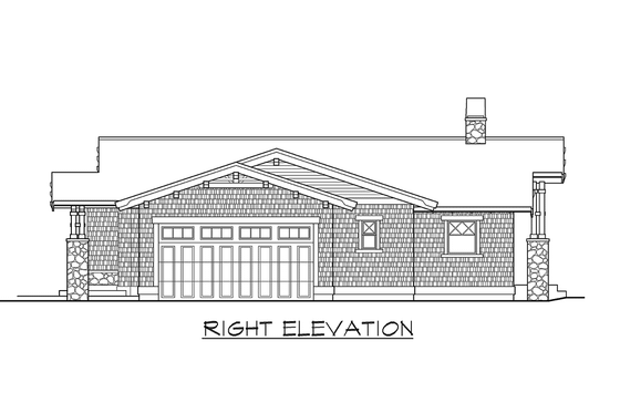 Exterior - Other Elevation 3 for Craftsman House Plan #132-194 - 2 bed, 2 bath