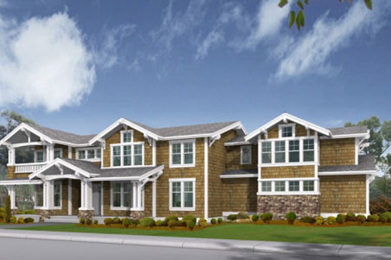 Architectural House Design - Craftsman Exterior - Front Elevation Plan #132-164