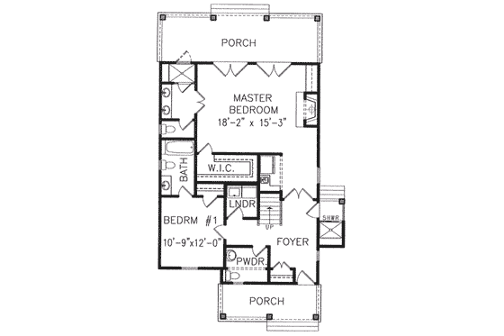 Floor Plan - Main Floor for Beach House Plan #54-115 - 2 bed, 3.5 bath