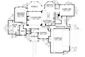 Country Style House Plan - 4 Beds 3.5 Baths 2961 Sq/Ft Plan #80-180 ...