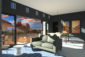 Interior - Family Room for Modern House Plan #933-14 - 2 bed, 2 bath