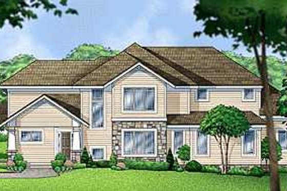 Exterior - Front Elevation for Traditional House Plan #67-437 - 4 bed, 3.5 bath