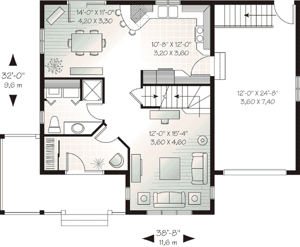 House Plan Design - Country Floor Plan - Main Floor Plan #23-482