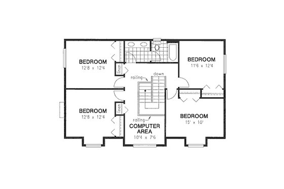 Floor Plan - Upper Floor for Farmhouse House Plan #18-4460 - 5 bed, 2.5 bath