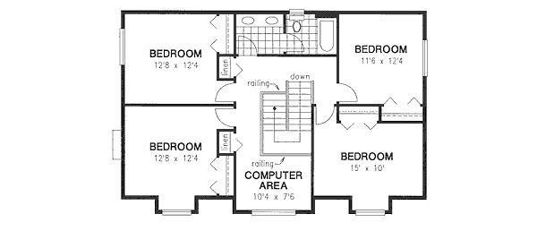 Farmhouse Floor Plan - Upper Floor Plan #18-4460