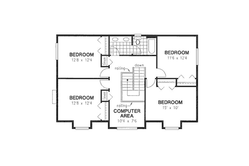 Dream House Plan - Floor Plan - Upper Floor for Farmhouse House Plan #18-4460 - 5 bed, 2.5 bath