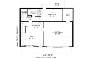 Floor Plan - Main Floor for Contemporary House Plan #932-946 - 3 bed, 3 bath