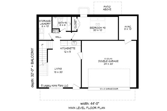 Floor Plan - Main Floor for Contemporary House Plan #932-946 - 3 bed, 3 bath