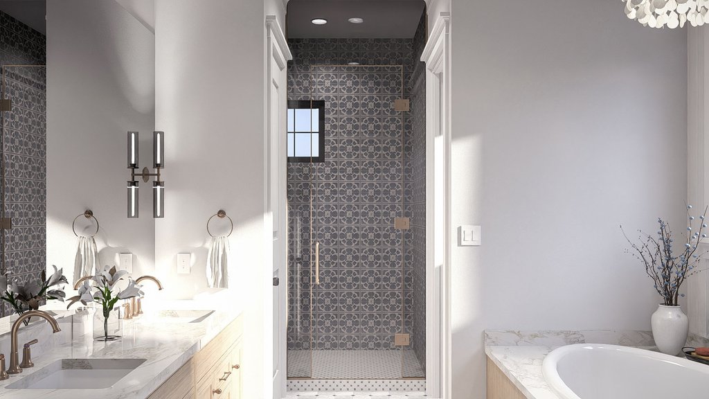 Interior - Master Bathroom 1 for Traditional House Plan #455-787 - 4 bed, 4 bath