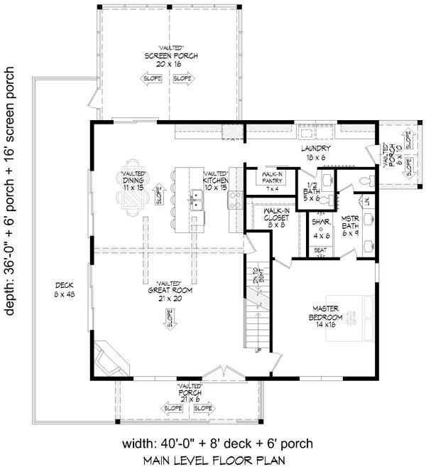 Architectural House Design - Country Floor Plan - Main Floor Plan #932-1227