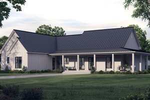 Exterior - Rear Elevation for Farmhouse House Plan #430-261 - 3 bed, 2.5 bath