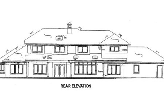 Exterior - Rear Elevation for Mediterranean House Plan #141-332 - 4 bed, 4.5 bath