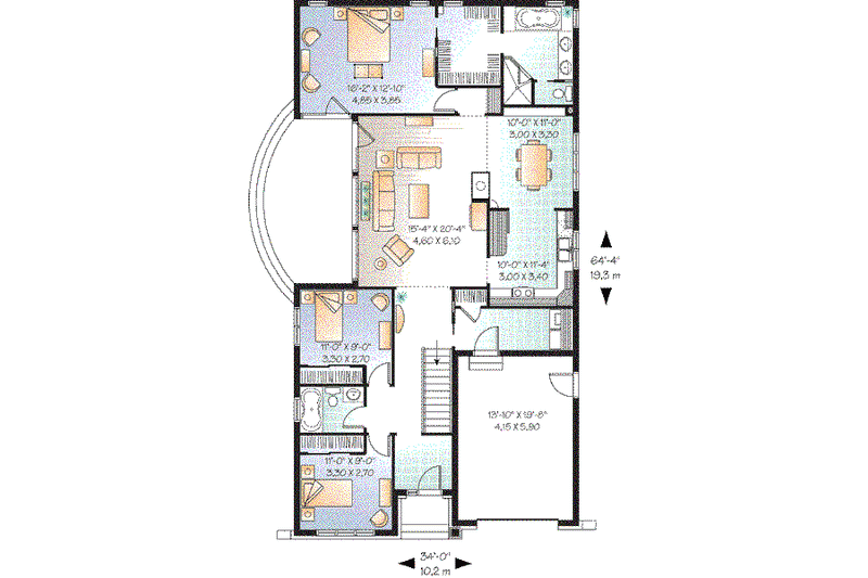 Dream House Plan - Floor Plan - Main Floor for Craftsman House Plan #23-649 - 3 bed, 2 bath