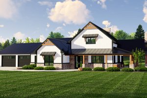 Barndominium Exterior - Front Elevation Plan #1064-257