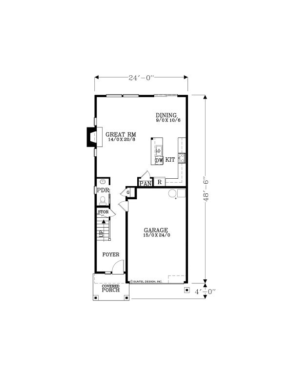 Craftsman Floor Plan - Main Floor Plan #53-652