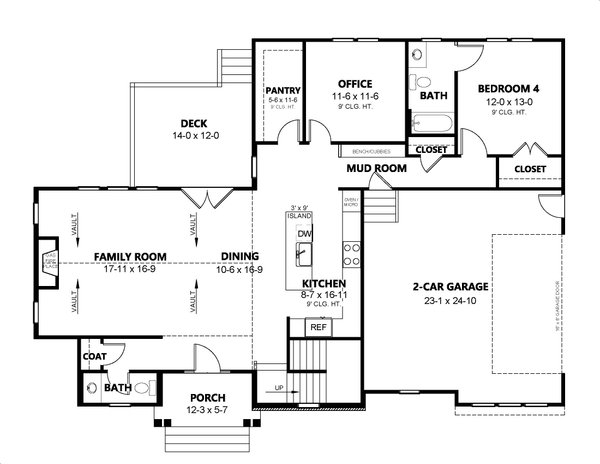 Contemporary Floor Plan - Main Floor Plan #1080-33