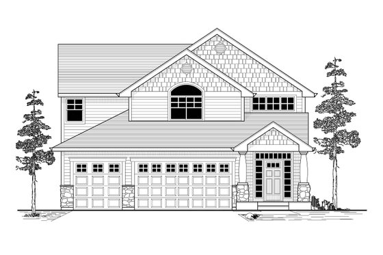Exterior - Front Elevation for Craftsman House Plan #53-547 - 5 bed, 2.5 bath