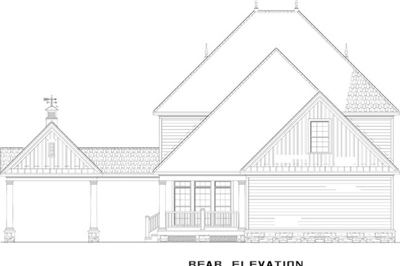 Home Plan - Exterior - Rear Elevation for Classical House Plan #17-2857 - 4 bed, 3.5 bath