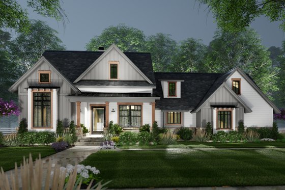 Exterior - Front Elevation 6 for Farmhouse House Plan #120-262 - 3 bed, 2 bath