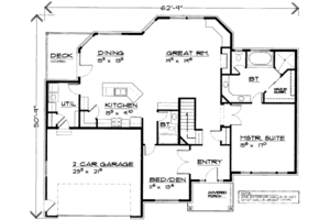 Floor Plan - Main Floor for Traditional House Plan #308-113 - 4 bed, 3 bath