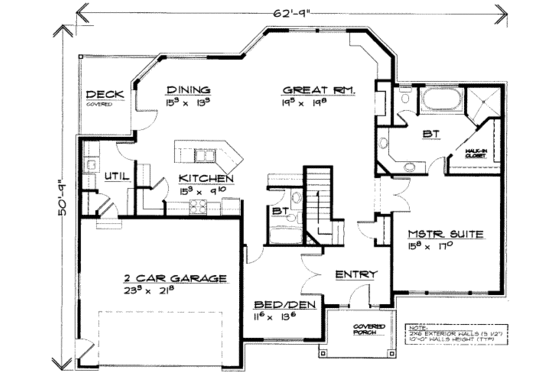 Floor Plan - Main Floor for Traditional House Plan #308-113 - 4 bed, 3 bath