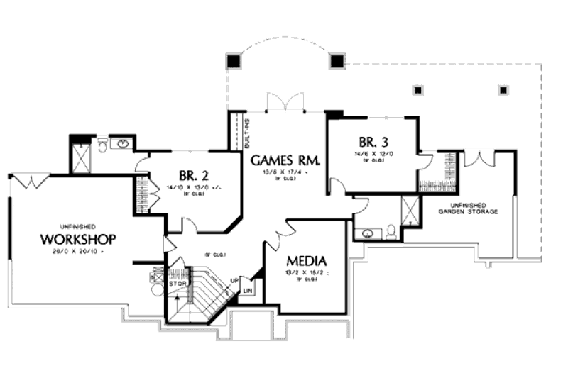 Home Plan - Floor Plan - Lower Floor for European House Plan #48-131 - 5 bed, 3.5 bath