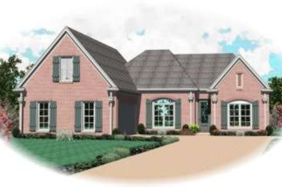 Exterior - Front Elevation for European House Plan #81-1140 - 3 bed, 3 bath