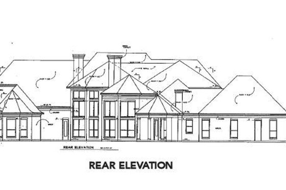 Exterior - Rear Elevation for European House Plan #141-161 - 5 bed, 5 bath