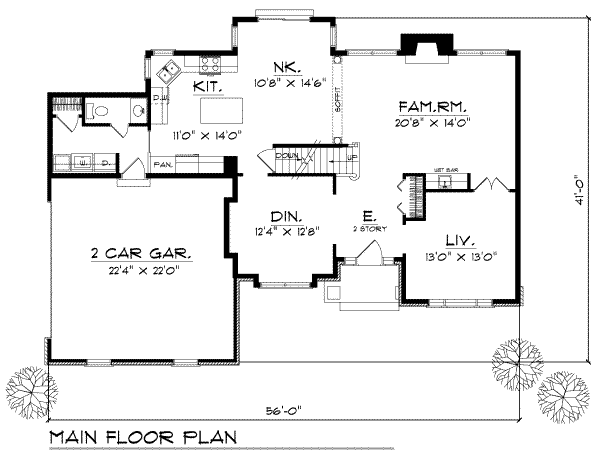 Traditional Floor Plan - Main Floor Plan #70-337