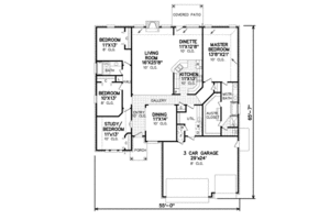 Floor Plan - Main Floor for Traditional House Plan #65-320 - 4 bed, 2 bath