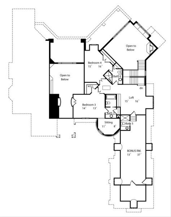 European Floor Plan - Upper Floor Plan #417-428