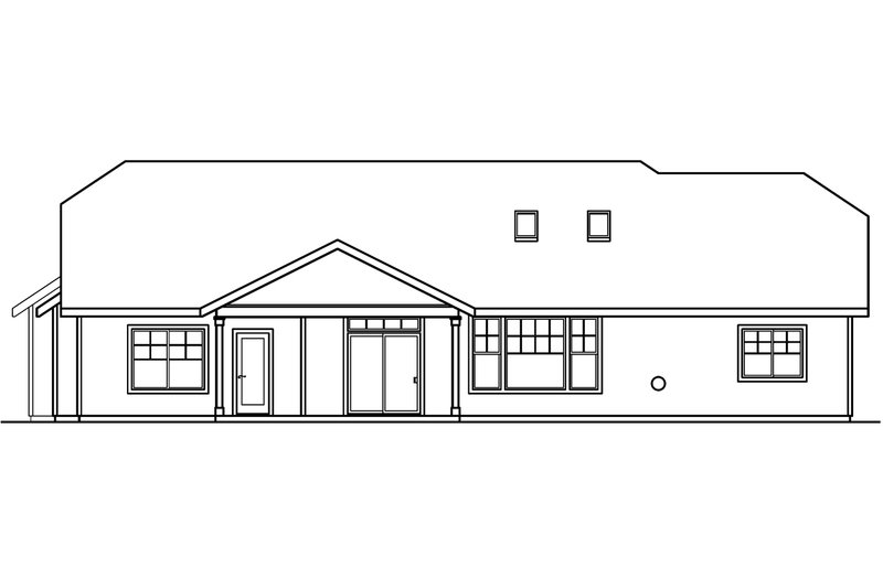 Dream House Plan - Exterior - Rear Elevation for Craftsman House Plan #124-460 - 4 bed, 2.5 bath