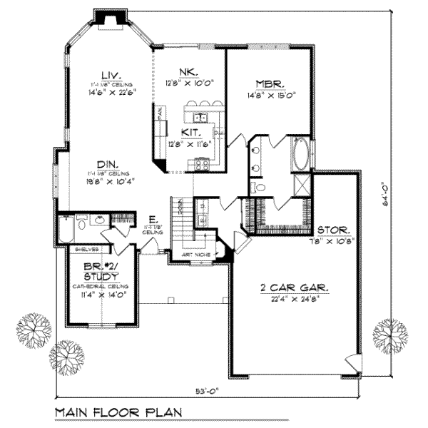 Home Plan - European Floor Plan - Main Floor Plan #70-442