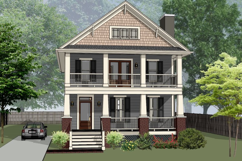 Dream House Plan - Craftsman Exterior - Front Elevation Plan #79-357