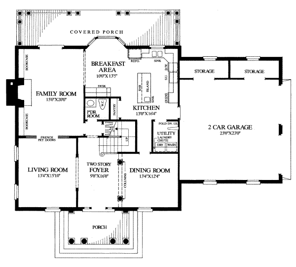 Home Plan - Colonial Floor Plan - Main Floor Plan #137-171