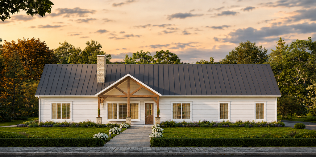 Exterior - Front Elevation 2 for Barndominium House Plan #1117-49 - 4 bed, 3.5 bath