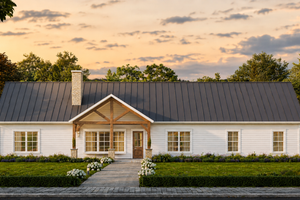 Exterior - Front Elevation for Barndominium House Plan #1117-49 - 4 bed, 3.5 bath