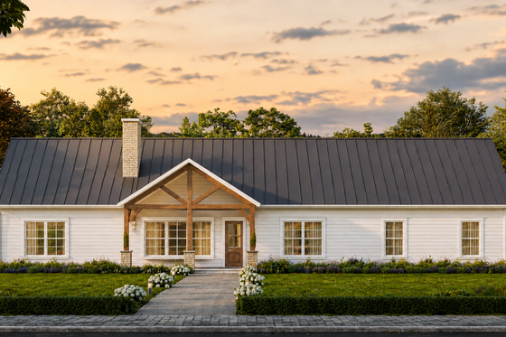 Exterior - Front Elevation for Barndominium House Plan #1117-49 - 4 bed, 3.5 bath