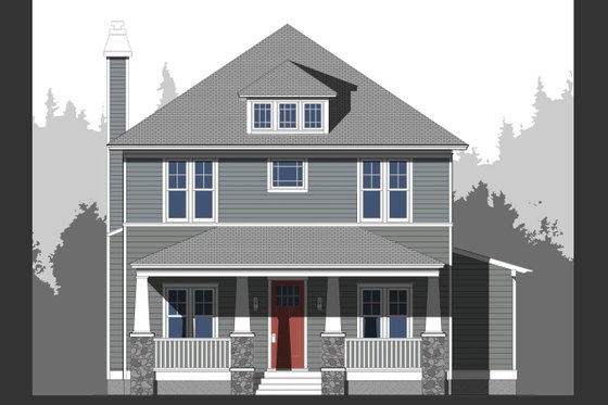 Exterior - Front Elevation 3 for Craftsman House Plan #461-62 - 4 bed, 3 bath