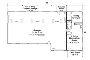 Floor Plan - Main Floor for Traditional House Plan #124-659 - 1 bed, 1 bath