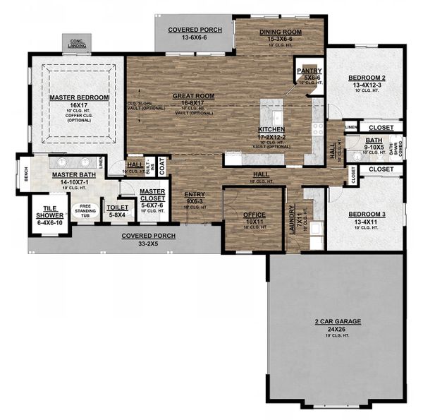 Dream House Plan - Farmhouse Floor Plan - Main Floor Plan #1077-3