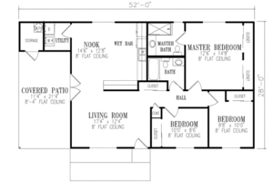 Floor Plan - Main Floor for Ranch House Plan #1-191 - 3 bed, 2 bath